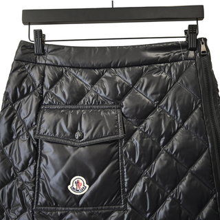 Black Puffer Quilted Mini Skirt