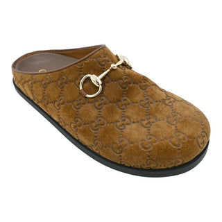 GG Embossed Suede Mules