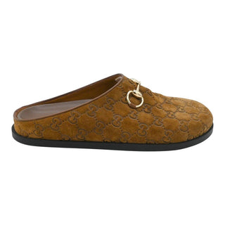 GG Embossed Suede Mules