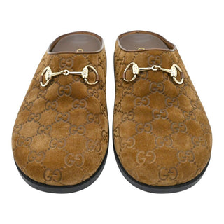 GG Embossed Suede Mules