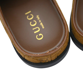 GG Embossed Suede Mules