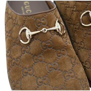GG Embossed Suede Mules