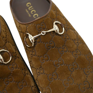 GG Embossed Suede Mules
