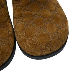 GG Embossed Suede Mules