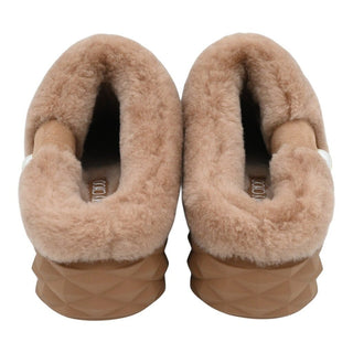Mauve Suede Shearling Mules