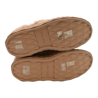 Mauve Suede Shearling Mules