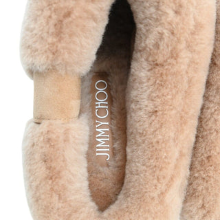 Mauve Suede Shearling Mules
