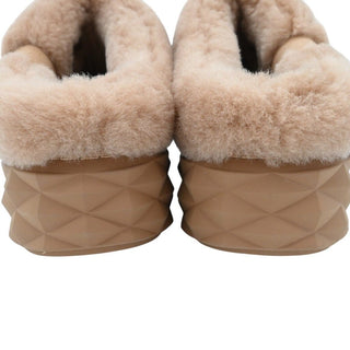 Mauve Suede Shearling Mules