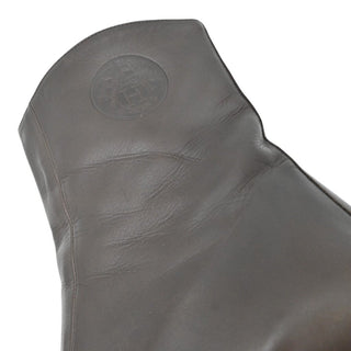 Dark Brown Leather Ankle Booties