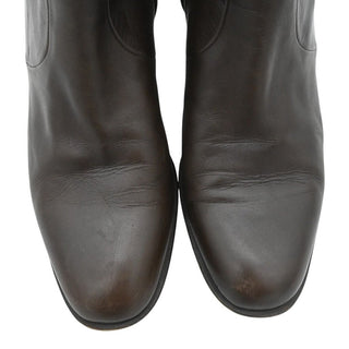 Dark Brown Leather Ankle Booties