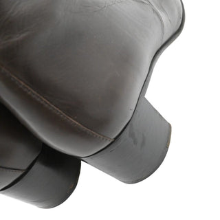 Dark Brown Leather Ankle Booties