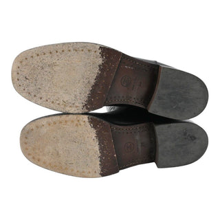CC Grosgrain Stitched Crinkled Leather Riding Boots