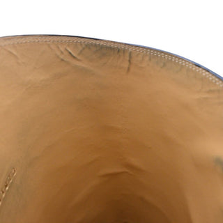 CC Grosgrain Stitched Crinkled Leather Riding Boots