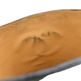 CC Grosgrain Stitched Crinkled Leather Riding Boots