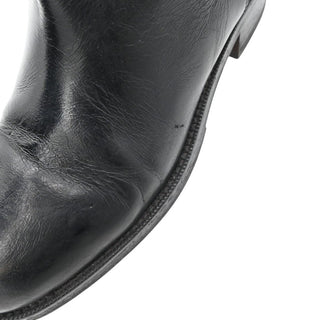 CC Grosgrain Stitched Crinkled Leather Riding Boots