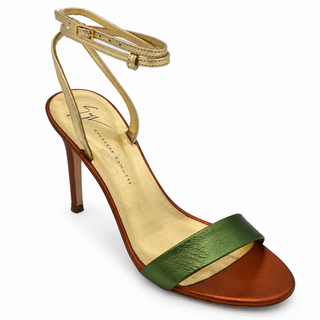 Erwan Metallic Strappy Heels