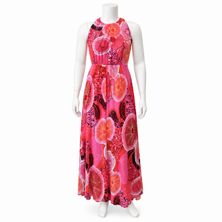 Strawberry Floral Mesh Maxi Dress