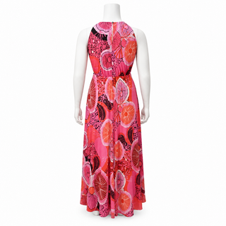 Strawberry Floral Mesh Maxi Dress
