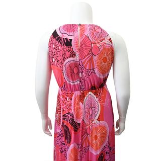 Strawberry Floral Mesh Maxi Dress