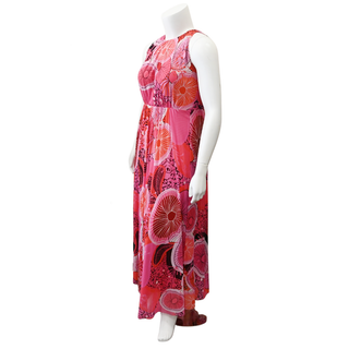 Strawberry Floral Mesh Maxi Dress
