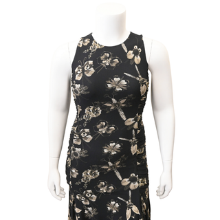 Black Floral Butterfly Mesh Dress