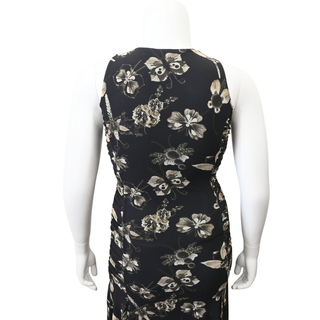 Black Floral Butterfly Mesh Dress