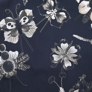 Black Floral Butterfly Mesh Dress