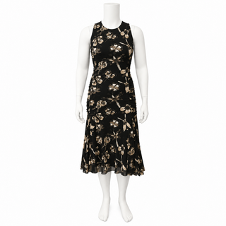 Black Floral Butterfly Mesh Dress
