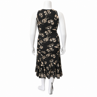 Black Floral Butterfly Mesh Dress