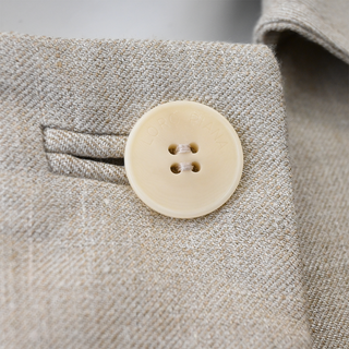 Neutral Flax-Blend Short Car Coat