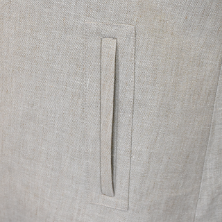 Neutral Flax-Blend Short Car Coat