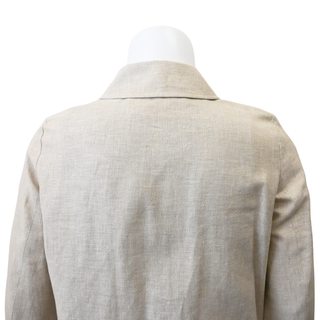 Neutral Flax-Blend Short Car Coat
