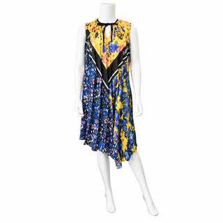 Multicolor Floral Print Pleated Dress