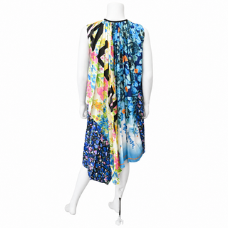Multicolor Floral Print Pleated Dress