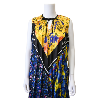 Multicolor Floral Print Pleated Dress