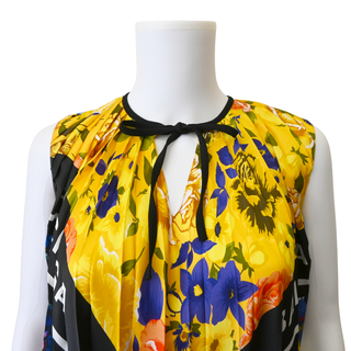 Multicolor Floral Print Pleated Dress