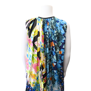 Multicolor Floral Print Pleated Dress