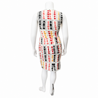 Multicolor Geometric Print Sheath Dress