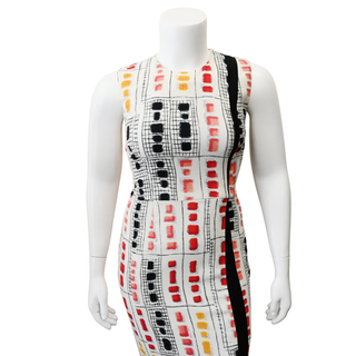 Multicolor Geometric Print Sheath Dress