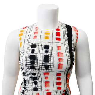 Multicolor Geometric Print Sheath Dress
