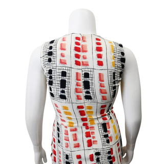 Multicolor Geometric Print Sheath Dress