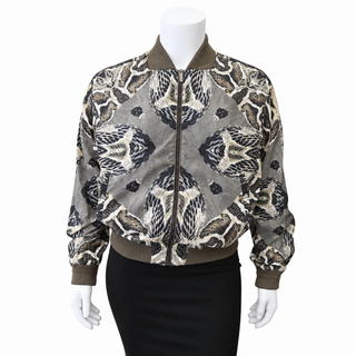 ROBERTO CAVALLI | Snake Print Nylon Bomber Jacket