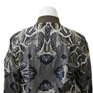 ROBERTO CAVALLI | Snake Print Nylon Bomber Jacket