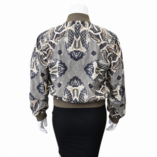 ROBERTO CAVALLI | Snake Print Nylon Bomber Jacket