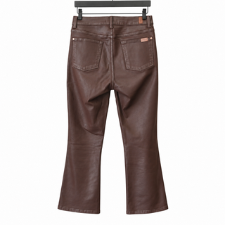 Brown Coated Denim Slim Kick Jeans