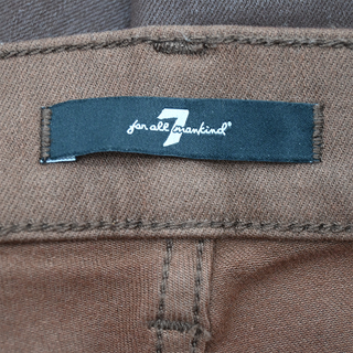 Brown Coated Denim Slim Kick Jeans