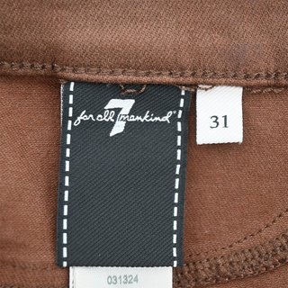Brown Coated Denim Slim Kick Jeans