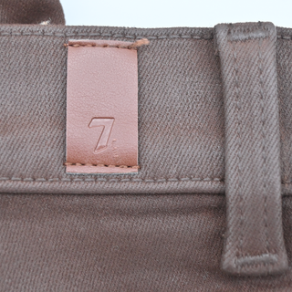Brown Coated Denim Slim Kick Jeans