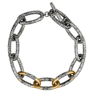 Silver Eli Hammered Chain Bracelet