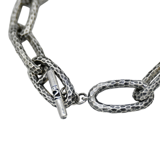 Silver Eli Hammered Chain Bracelet